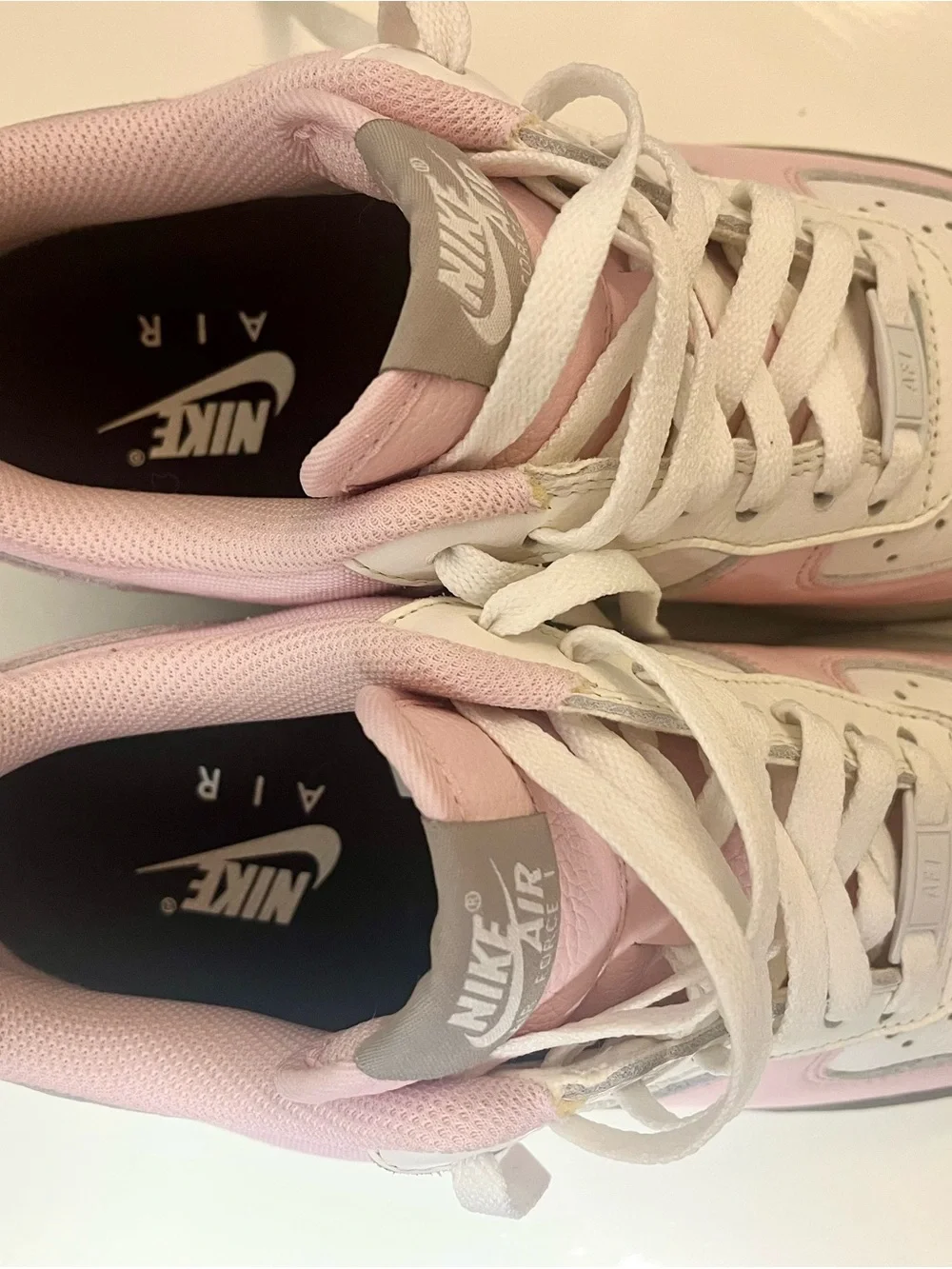 CUSTOM MADE Nike Air Force 1 Low — White, Light Pink & Gray 7.5